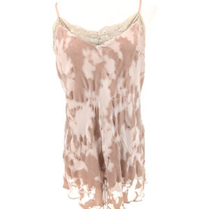 Johnny Was Silk Velvet Burnout Blush Pink‎ Boho Fairy Coquette Sheer Camisole MD